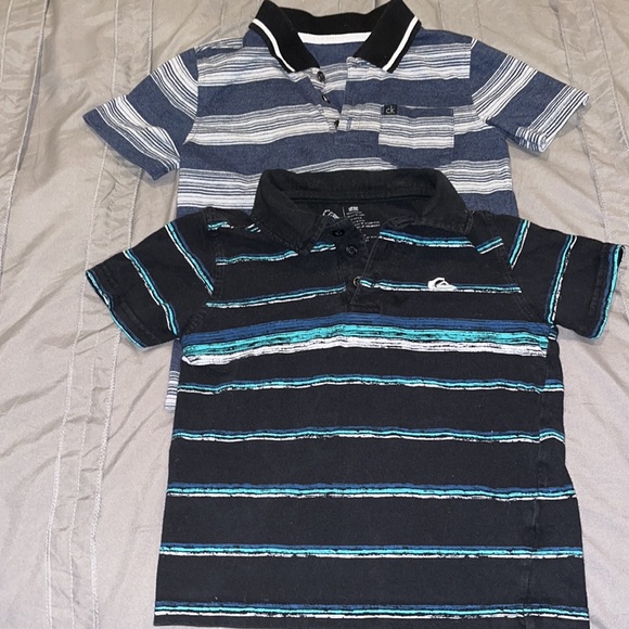 Quicksilver & Calvin Klein Polo Blue with Light Blue & White Wavy Stripes sz 5 - Picture 1 of 7